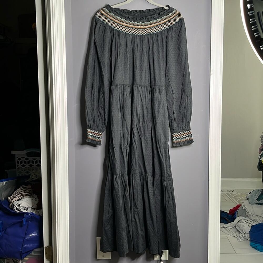 Universal Thread Gray Tiered Ruffle Maxi Dress Of… - image 11